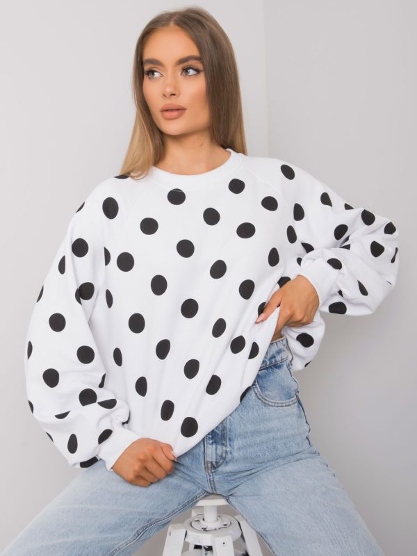 Biało-czarna bluza w grochy Leora