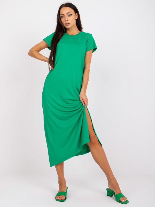 Zielona długa sukienka basic Liliane