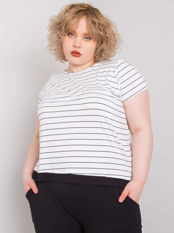 Biała bluzka plus size z wiskozy Lilianne