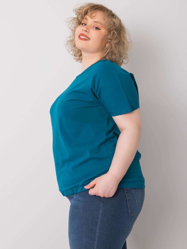 Morska bluzka plus size ze ściągaczem Addyson
