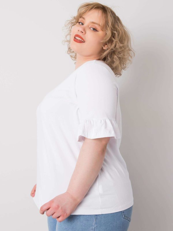 Biała bawełniana bluzka plus size Yareli