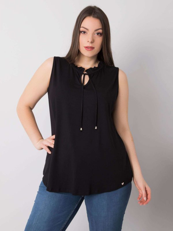 Czarna bluzka plus size z wiskozy Nuka