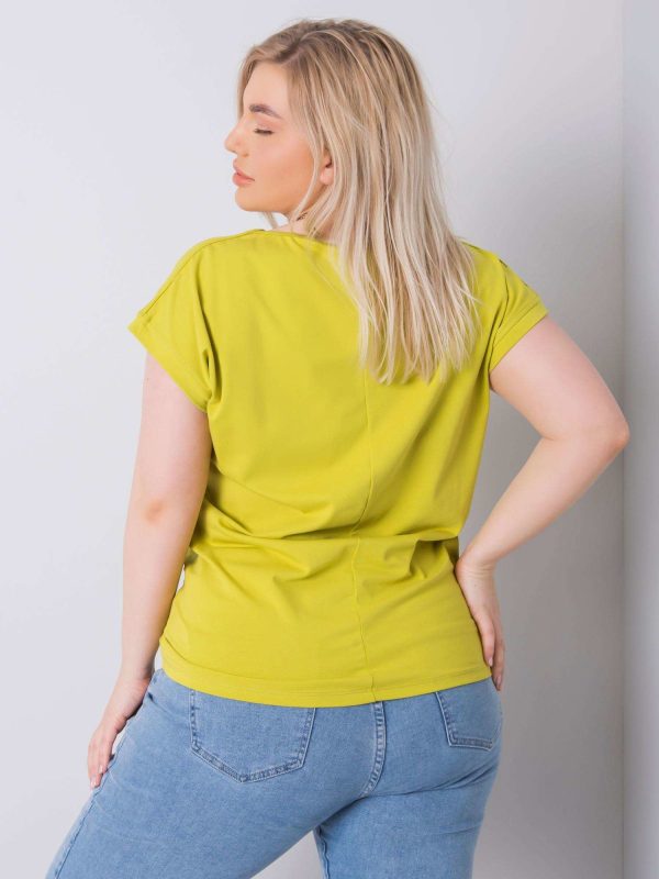 Jasnozielony t-shirt plus size z bawełny Leanne