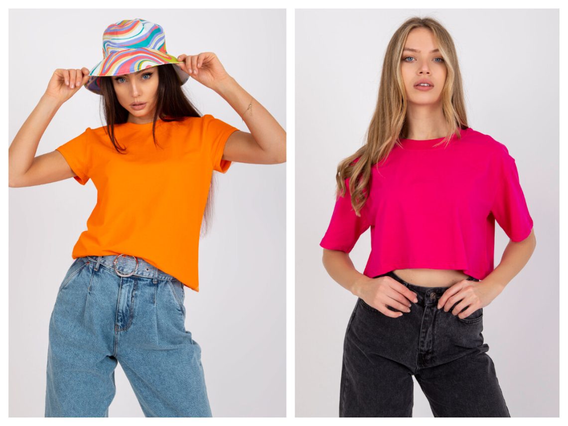 Krótkie koszulki damskie na lato od basic feel good w sklepie online