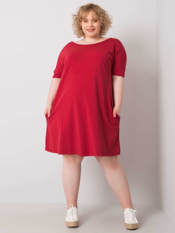 Bordowa sukienka plus size Bellamy