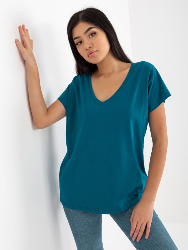 Morski klasyczny t-shirt basic z bawełny Emory