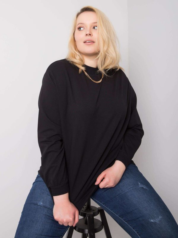 Czarna dresowa bluza plus size z bawełny Harmony