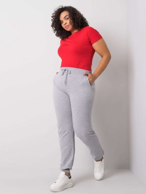 Szare melanżowe spodnie dresowe plus size Beatriz