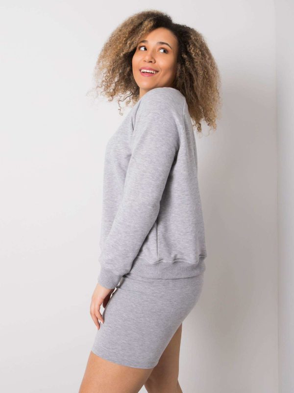 Szara bluza plus size z bawełny Donna