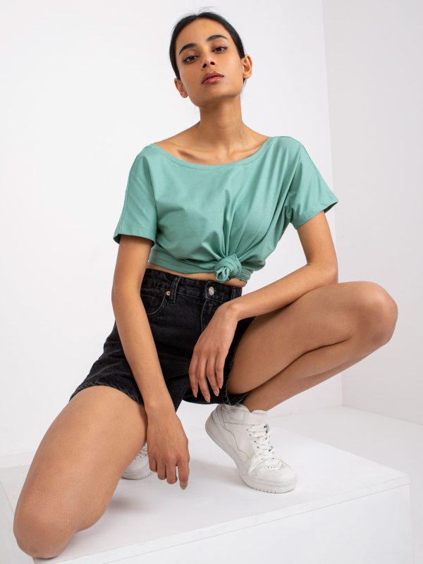 Pistacjowy damski t-shirt basic Fire