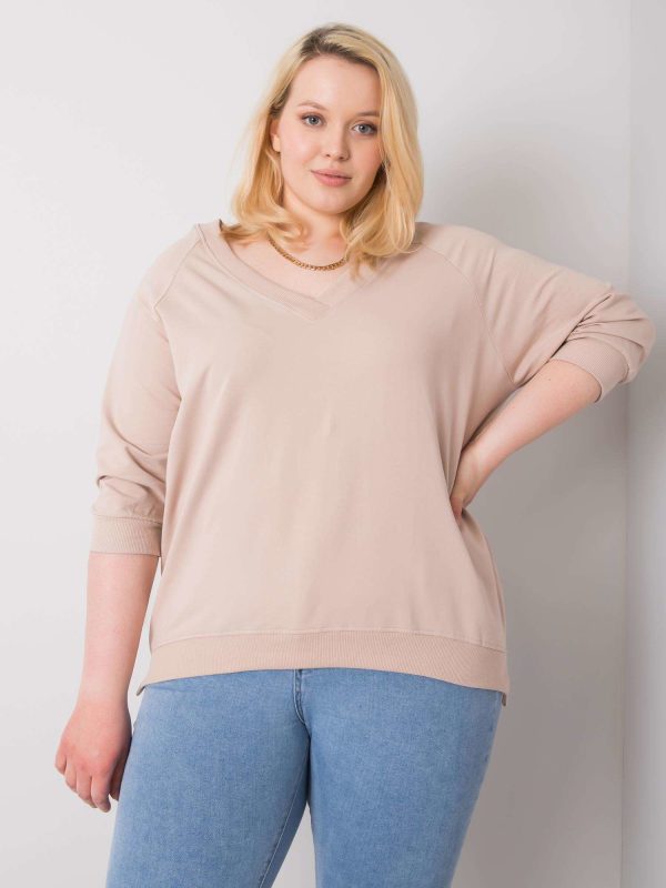 Beżowa bluza plus size Alexandria