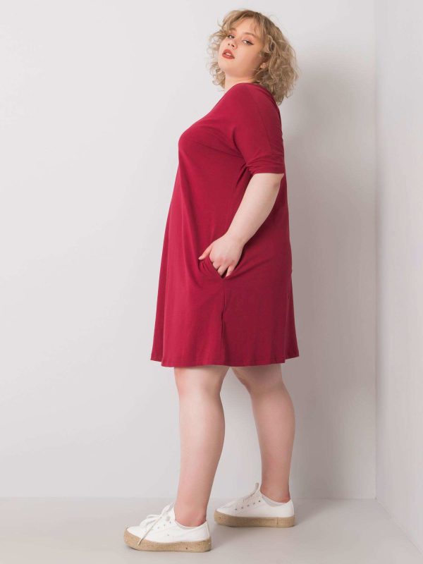 Bordowa sukienka plus size Bellamy