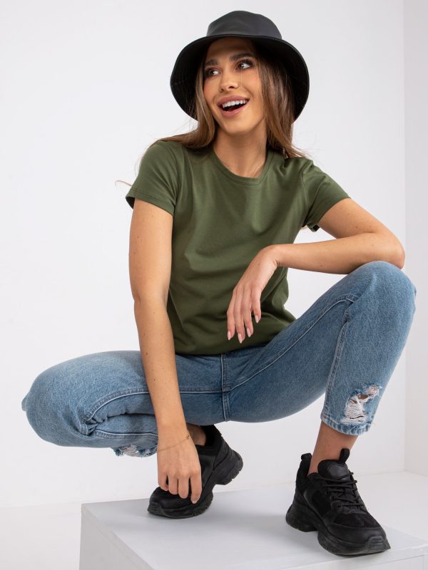 Khaki t-shirt damski Peachy