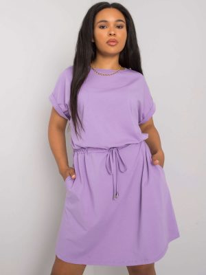 Fioletowa sukienka plus size basic Kori