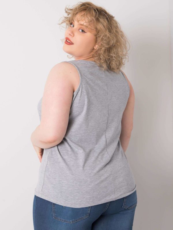 Szary top plus size basic Keyla