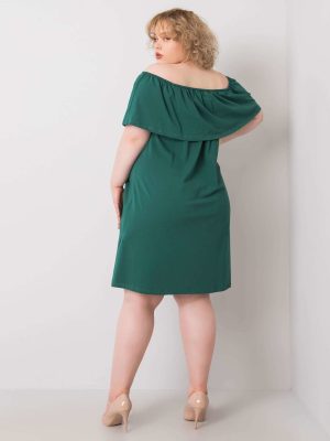 Ciemnozielona sukienka hiszpanka plus size Keily