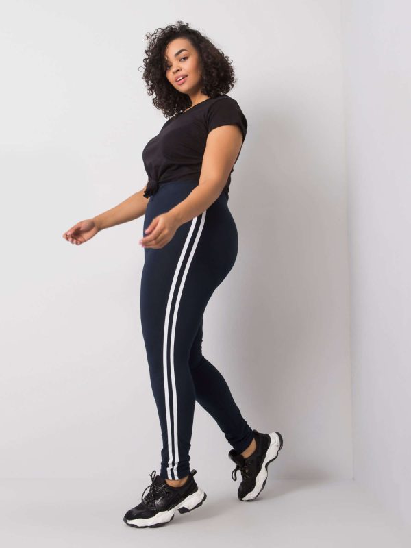 Granatowe legginsy bawełniane plus size Millie